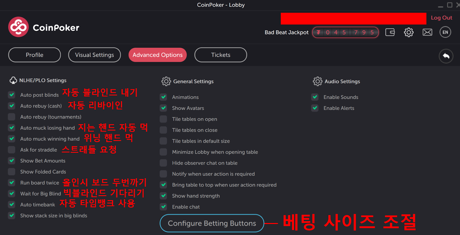 권장 설정